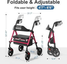 Load image into Gallery viewer, Adjustable Handle &amp; Seat Foldable Walker for Seniors - Safety &amp; Comfort Combined