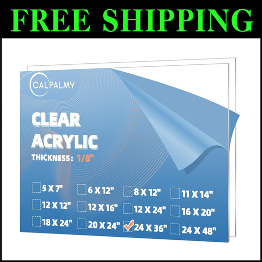 Durable 1/8-Inch Clear Acrylic Sheets - 2 Pack for Custom Projects & Signs