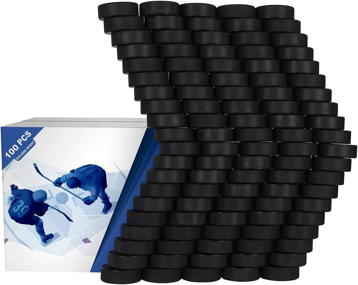 100pcs Official Regulation Ice Hockey Pucks - Perfect for Training & Practice