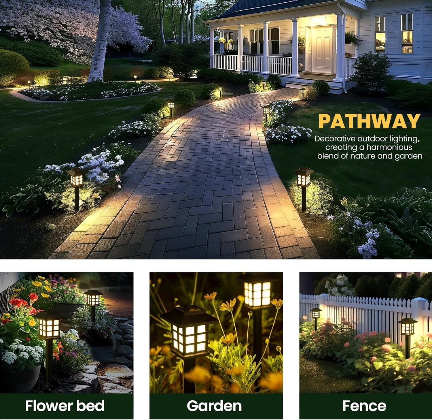 Elegant 16 Pack Solar Outdoor Lights - Waterproof LED for Gardens & Pathways