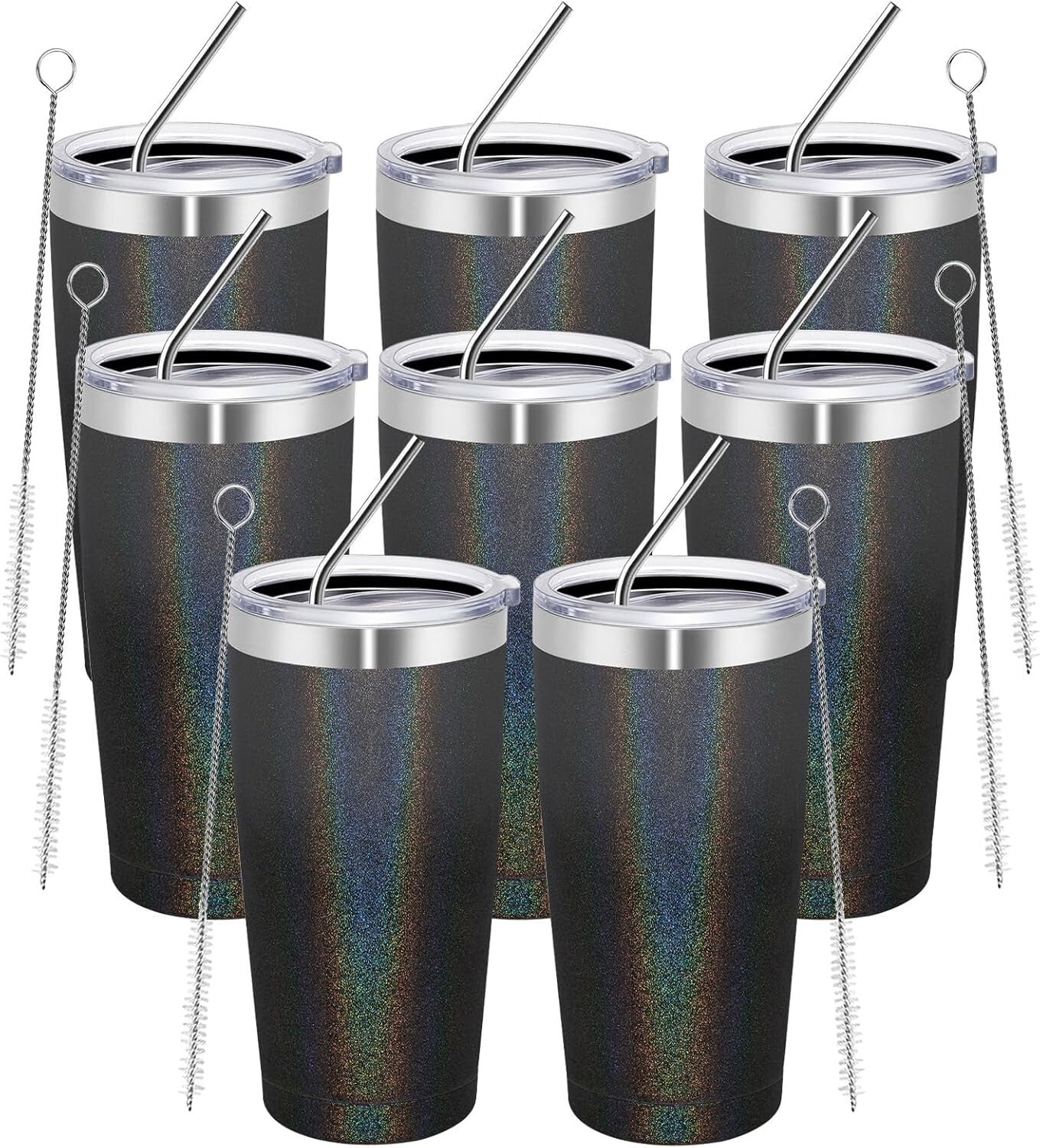 Elegant 20oz Double Wall Vacuum Insulated Tumblers - Set of 8 for Every Occasion