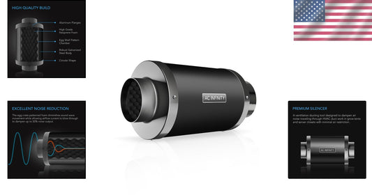 15-Inch High-Quality Duct Muffler – 4" Noise Reduction for Quiet Ventilation