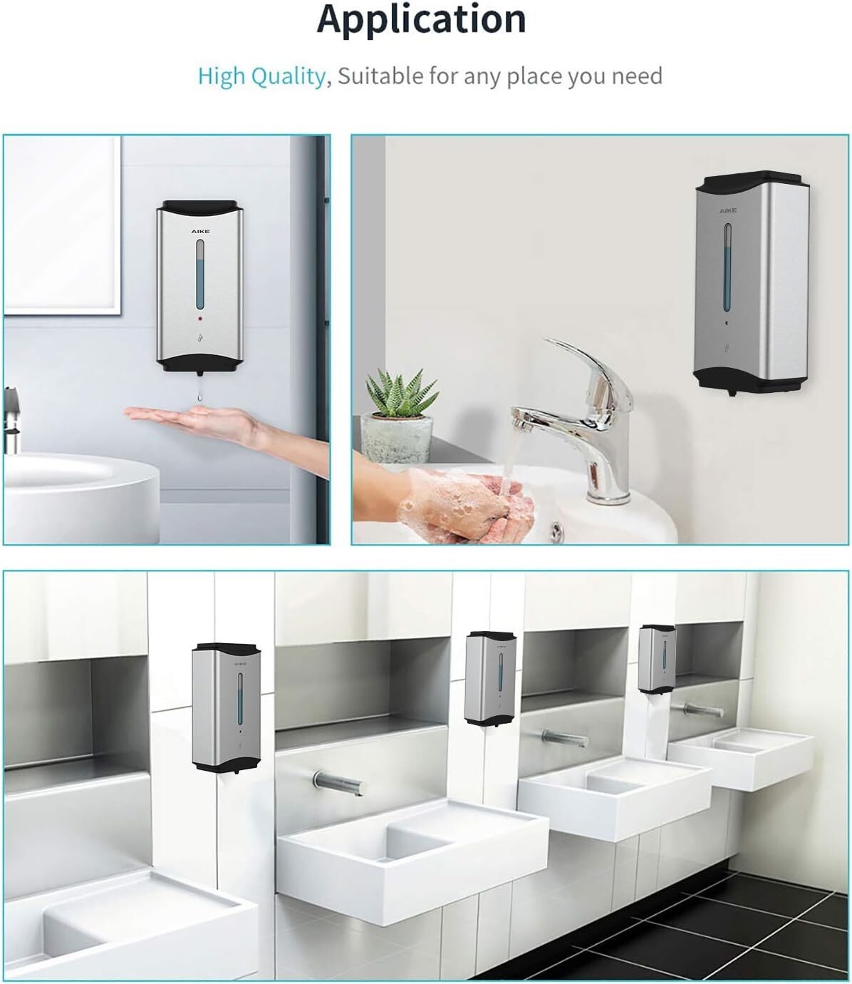 Brushed Stainless Steel 1100ml Soap Dispenser - Adjustable & Durable Design