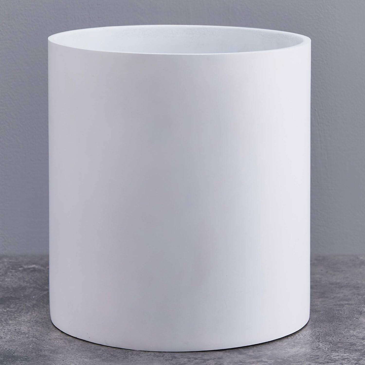 Elegant 12-Inch Round Matte White Pot with Drainage Plug - Indoor/Outdoor Use