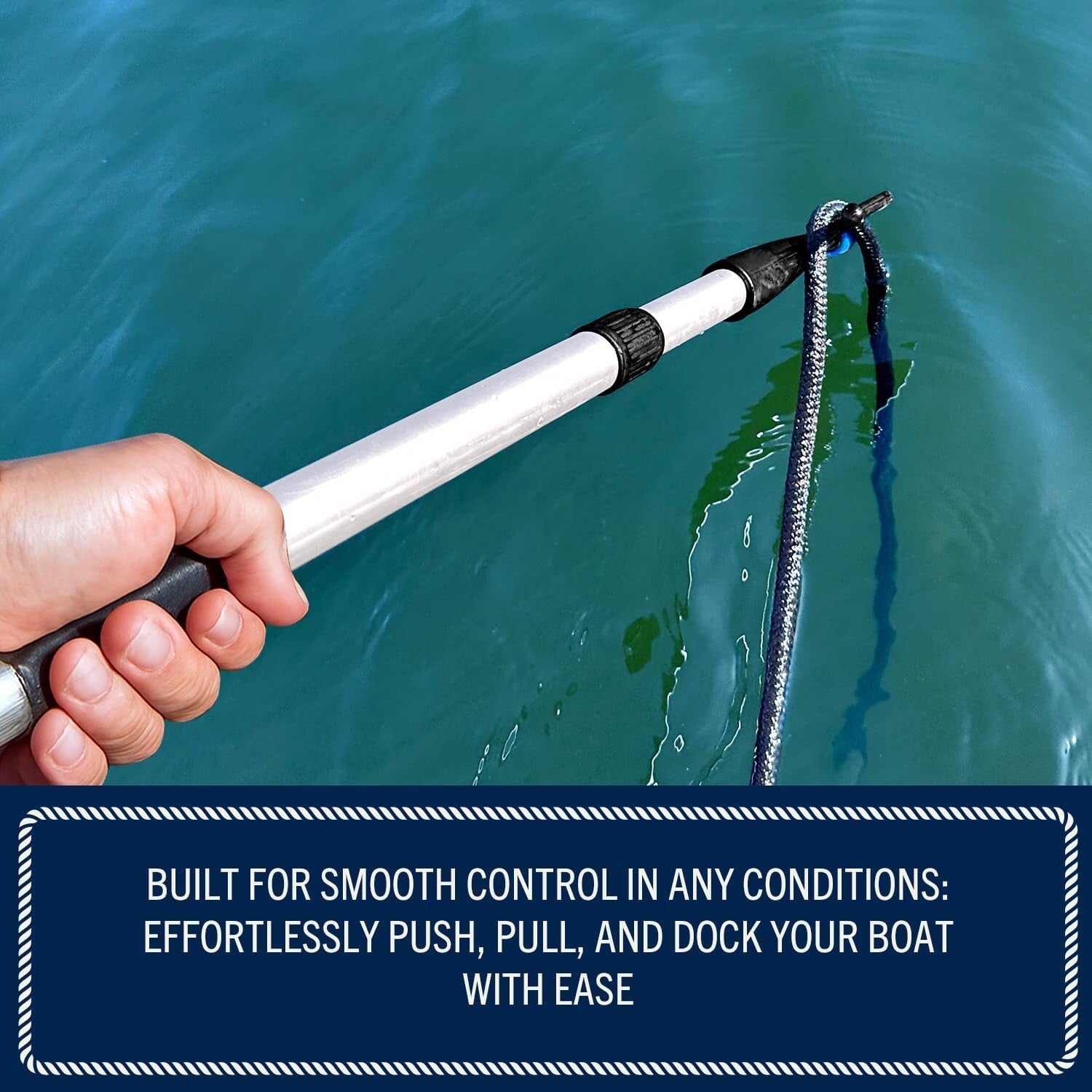 Universal Telescoping Boat Hook - 4.5-8 ft Lightweight for Mooring & Fishing