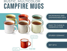 Load image into Gallery viewer, Charming Speckled Mugs - 14 oz Set of 6 for Coffee, Tea &amp; Rustic Enjoyment