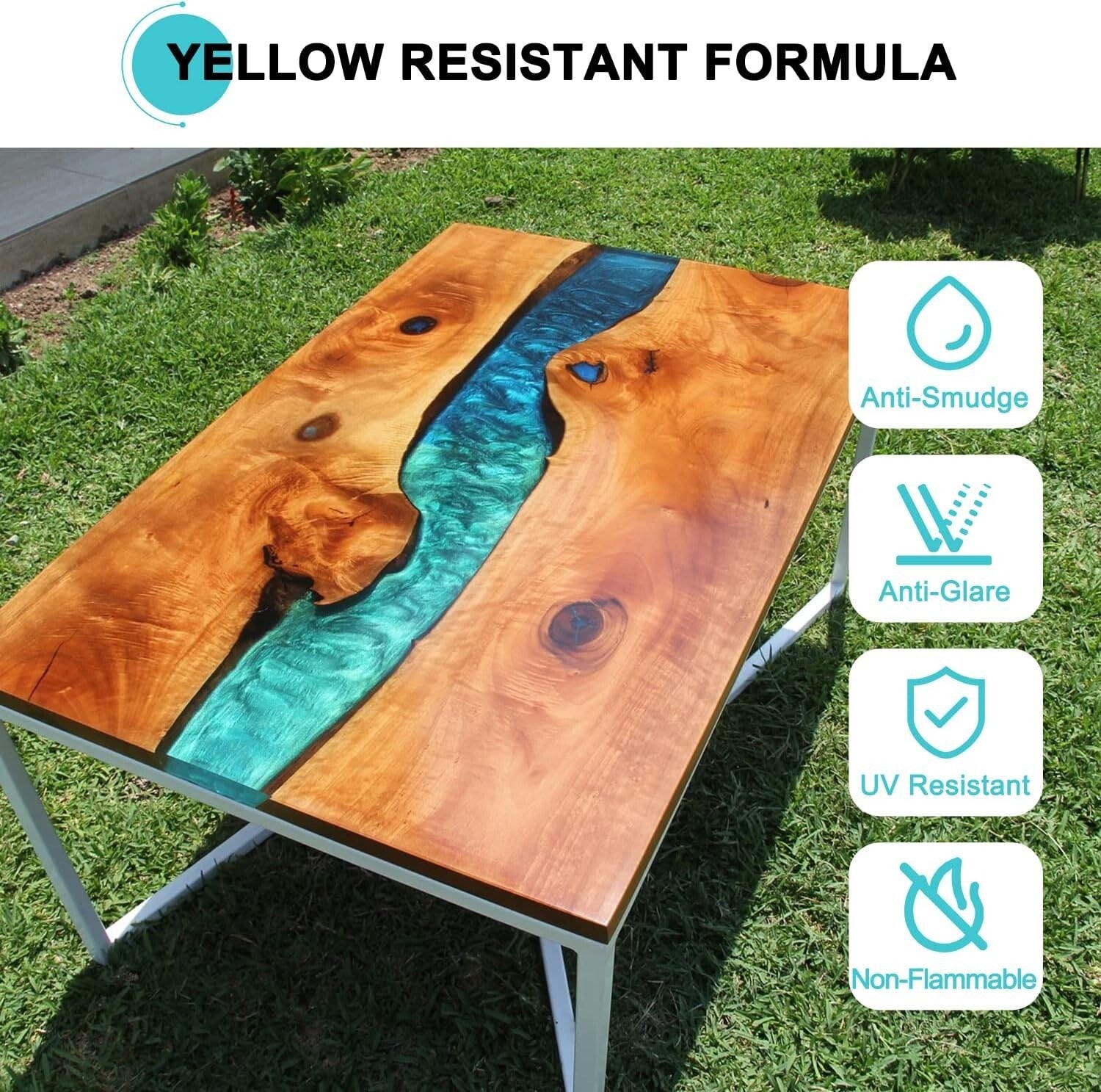 Durable Crystal Clear Epoxy Resin Kit - Ideal for Wood Coating & Art Projects