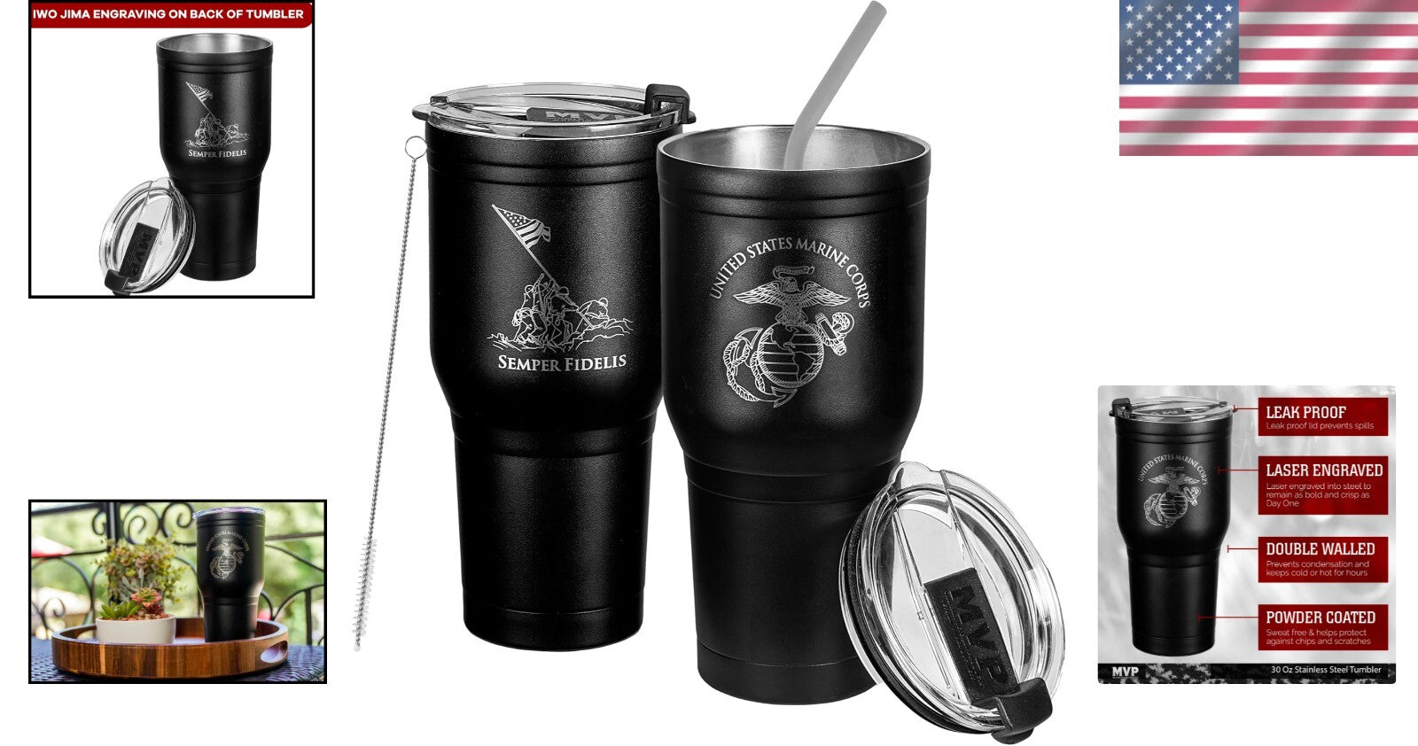 Rugged 30 oz Insulated Coffee Travel Mug - Keeps Drinks Hot or Cold for Hours