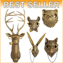 Load image into Gallery viewer, Charming Faux Deer and Animal Head Wall Decor – Elegant Gift Option, Set of 5