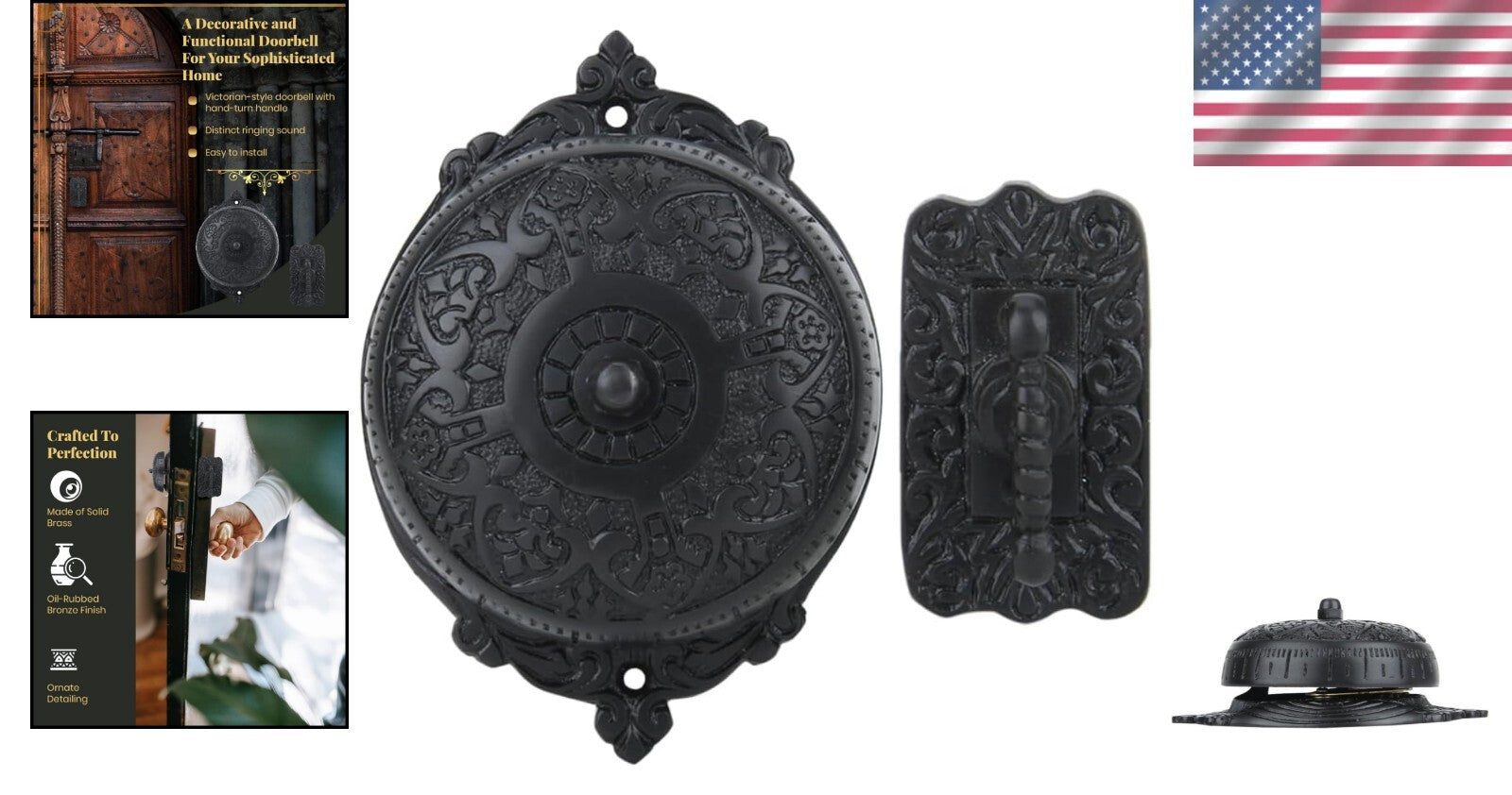 Durable Wireless Antique Doorbell with Classic Chime Sound - Effortless Charm