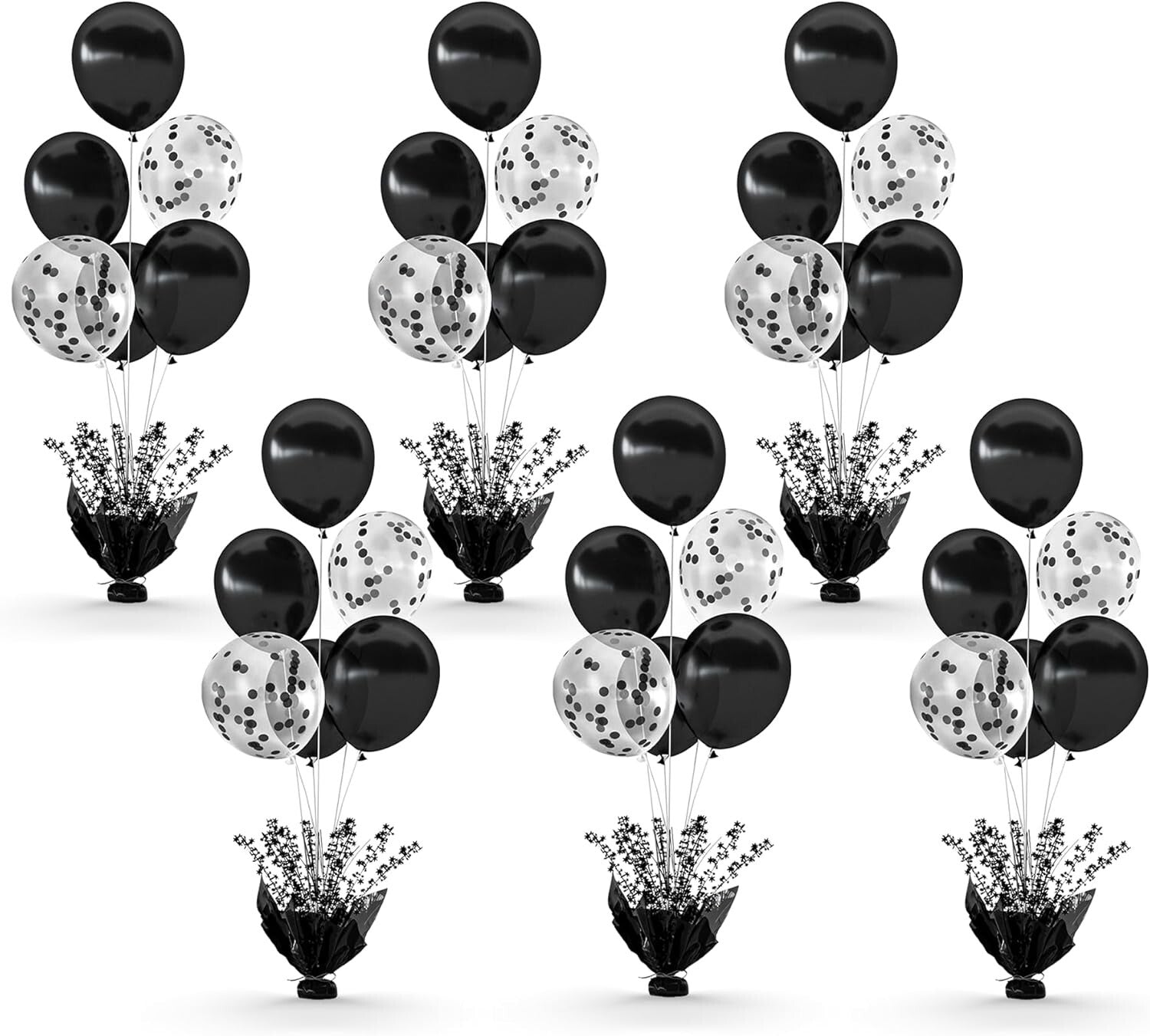 Elegant Black Table Balloon Centerpiece Set - Perfect for Weddings & Birthdays