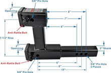 Load image into Gallery viewer, Versatile Dual Trailer Hitch Extender: Adjustable &amp; Anti-Rattle for 2" Receivers