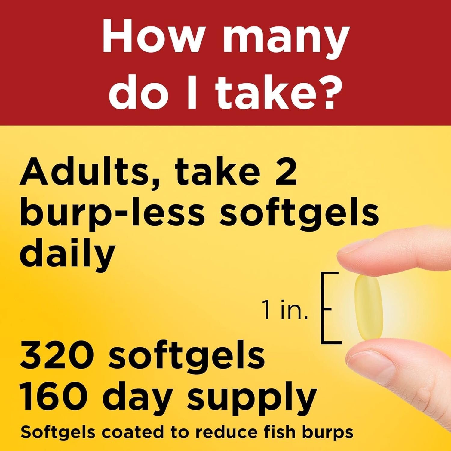 Purified 1000mg Omega-3 Fish Oil Softgels, 320 Count for Brain and Eye Health