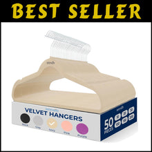Load image into Gallery viewer, Luxurious 50-Pack Velvet Hangers - Non-Slip, 360° Swivel Hook for Closet Styling