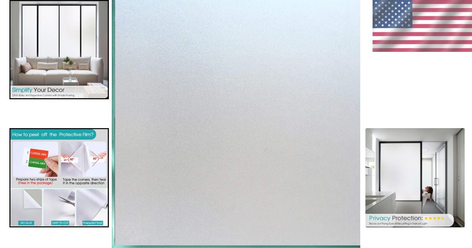 45.2x314.9 Inch Window Tint - Privacy Frosting Film with Heat Control & UV Block