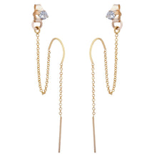 Load image into Gallery viewer, Artisan Crafted .925 Sterling Silver &amp; 14k Gold Earrings with Zirconia Sparkle