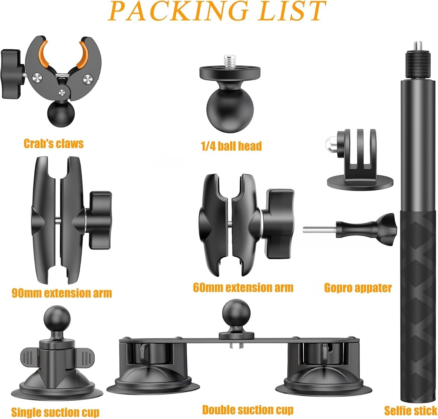 Durable 3-in-1 Car Mount Kit for Insta360 and GoPro - Perfect for Adventures