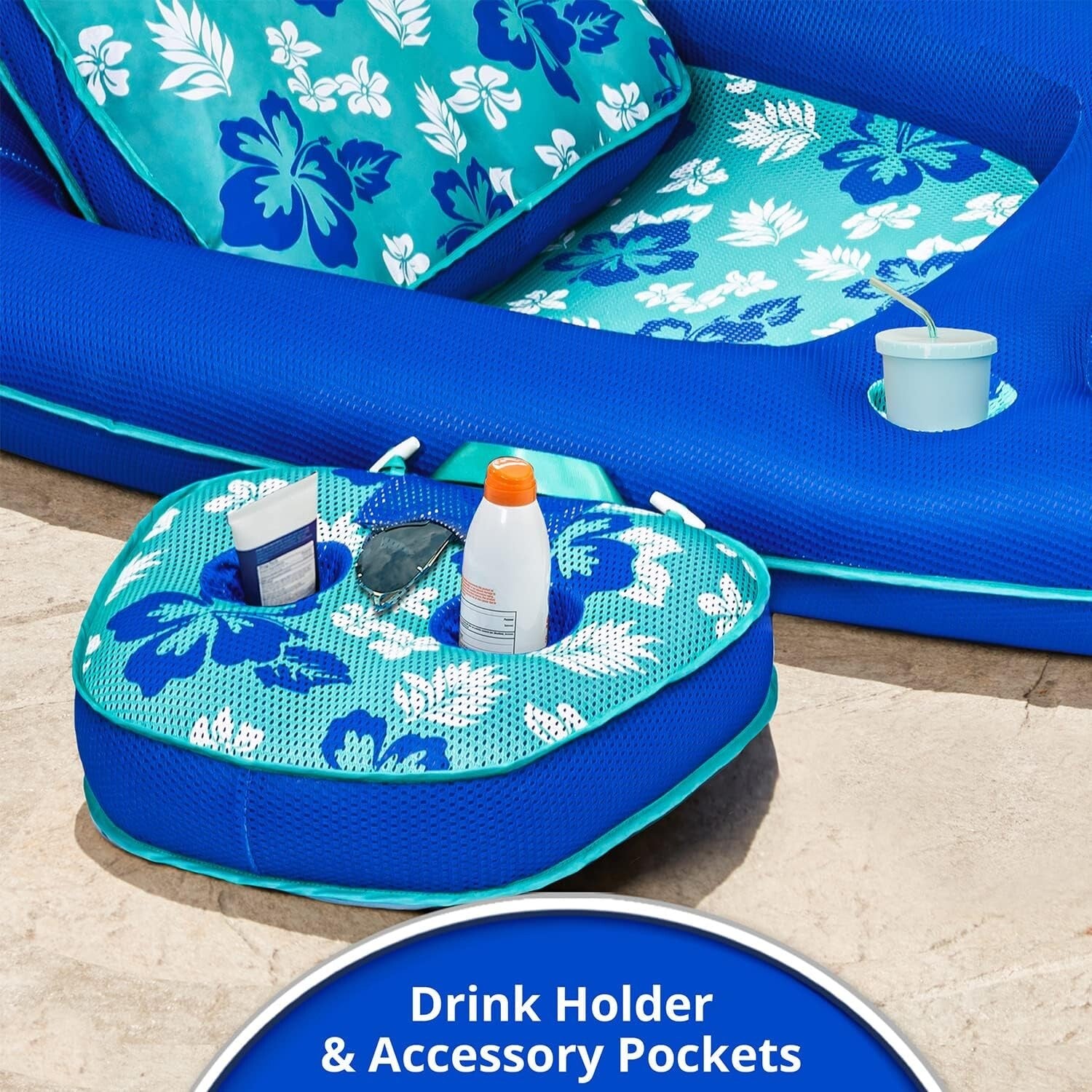 Aqua Teal Lounge Float - Extra Large Pool Recliner with Adjustable Features