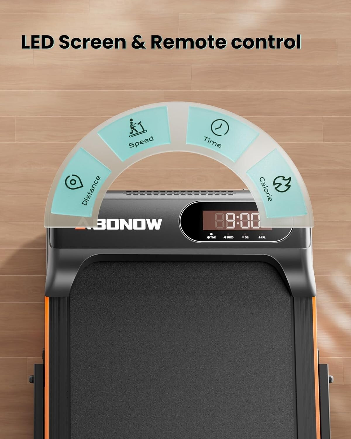 Foldable Walking Pad Treadmill with Remote Control & LED Display for Home Office