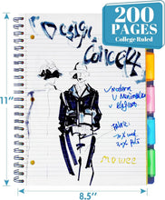 Load image into Gallery viewer, 5 Subject College Ruled Notebook Set - Durable Vinyl with Pocket Dividers