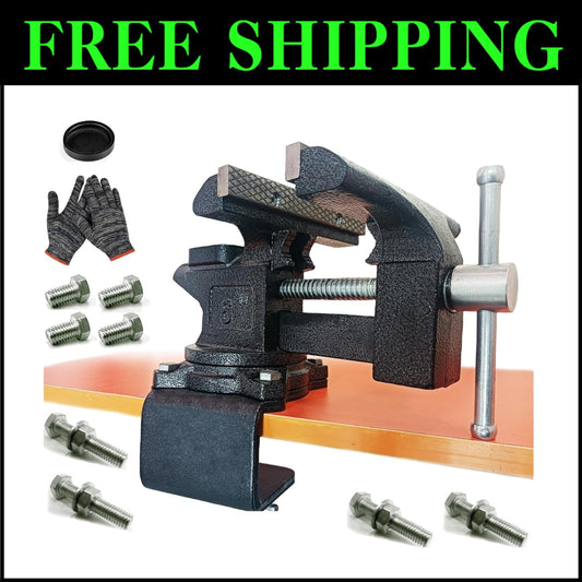 Universal 6-Inch Bench Vise - Heavy Duty with Dual Installation Options