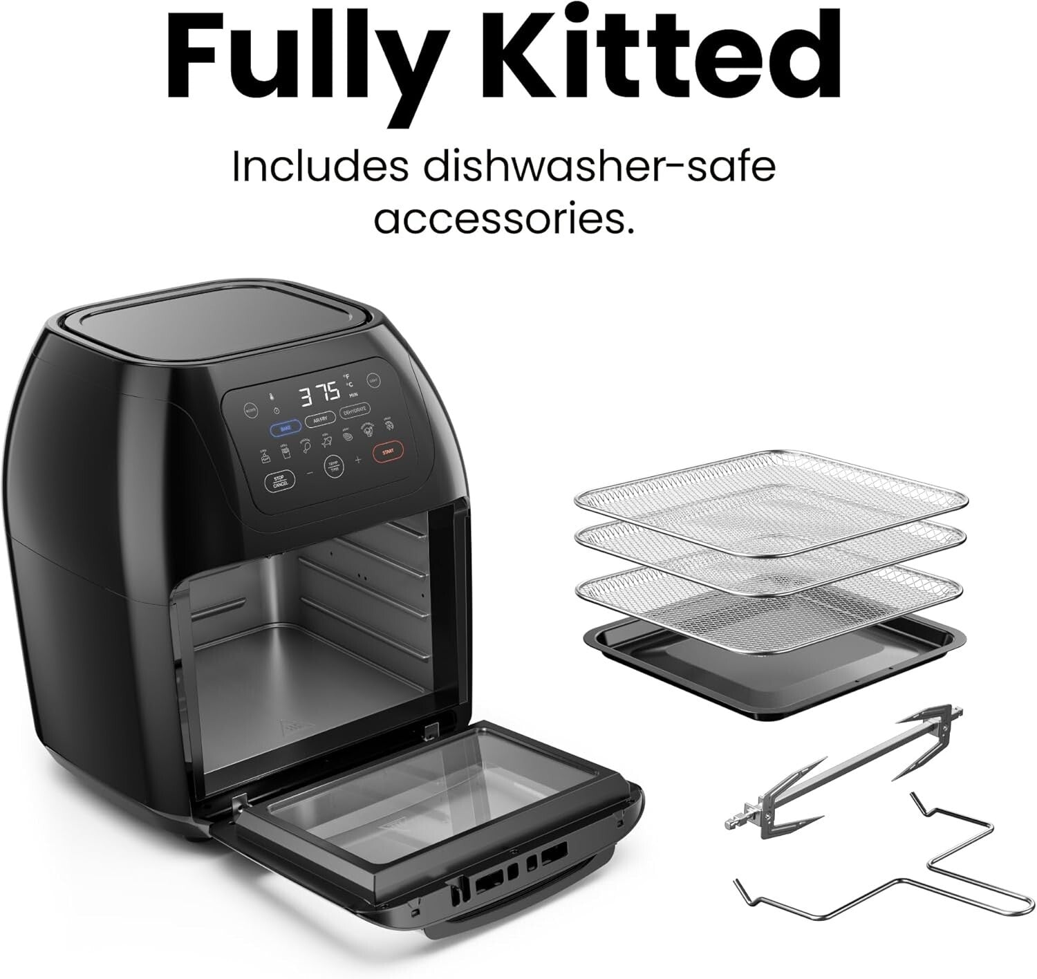 Advanced Touch Control Digital Air Fryer & Dehydrator - Crispy & Healthy Meals