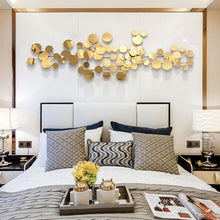 Load image into Gallery viewer, Elegant Large Gold Metal Wall Decor - Modern Geometric Design 59" x 19.6"