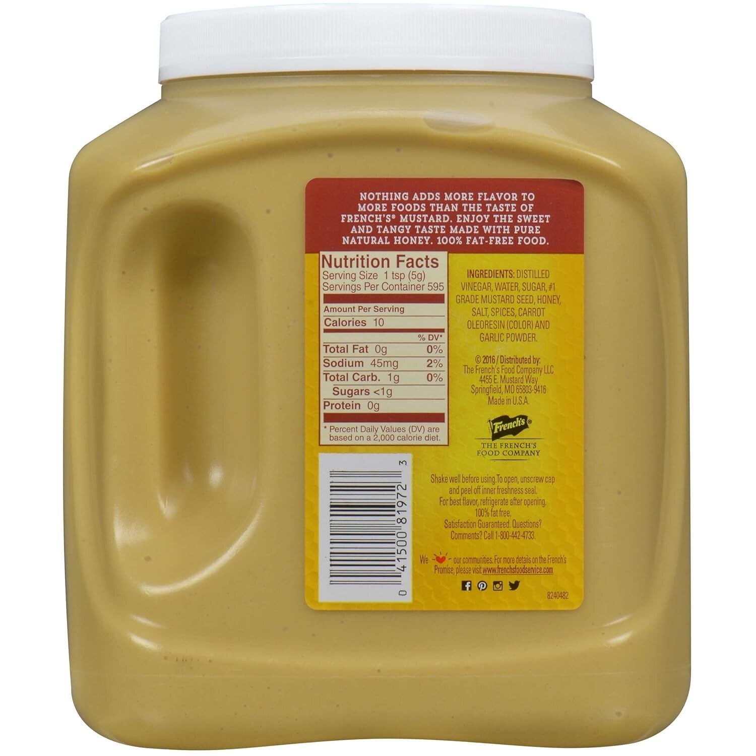 Sweet and Tangy Honey Mustard - 105 oz Containers, Versatile Flavor Enhancer