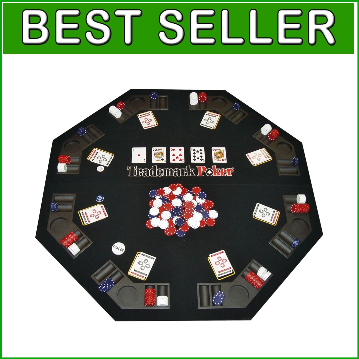 Game Night Essential: 48-Inch Folding Poker Table with Chips, Cards & Carry Case