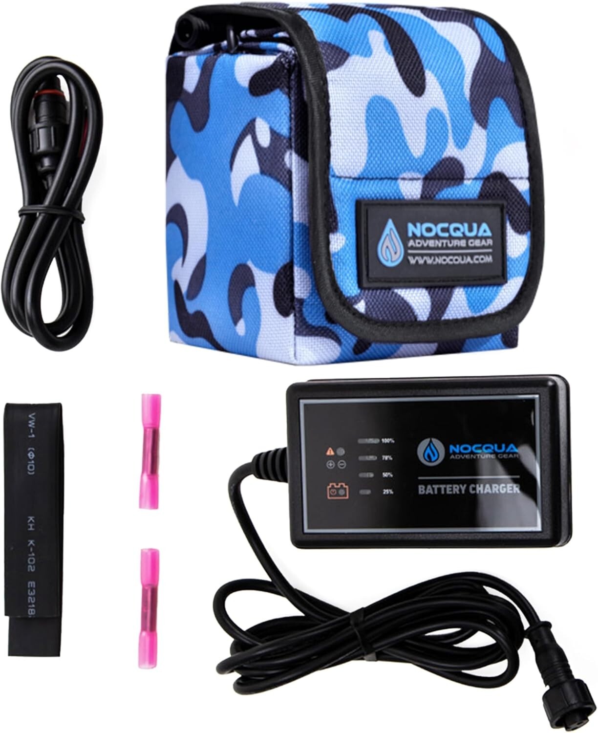 Compact 12V Charging Kit - Lithium Battery & Wall Charger for Marine Gear