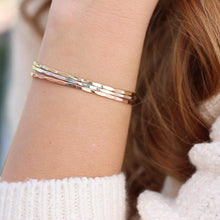 Load image into Gallery viewer, Waterproof Hammered Cuff Bracelet - Lightweight 14K Gold Fill for Everyday Wear