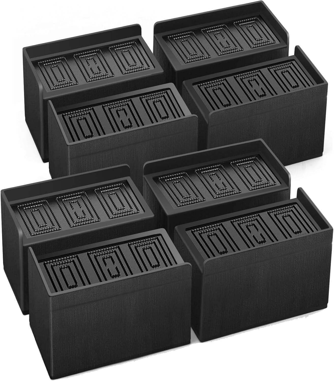 8 Pack Heavy Duty Bed Risers, 5-Inch with Wide L Shape for Furniture Stability