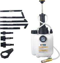 Load image into Gallery viewer, Automotive Fluid Transfer Pump Kit - 3L Capacity with Pressure Gauge &amp; Adapters