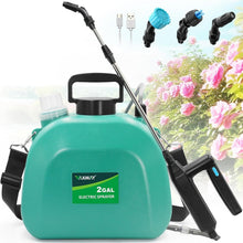 Load image into Gallery viewer, Durable 2-Gallon Garden Sprayer with Powerful Motor and 3 Easy-Change Nozzles