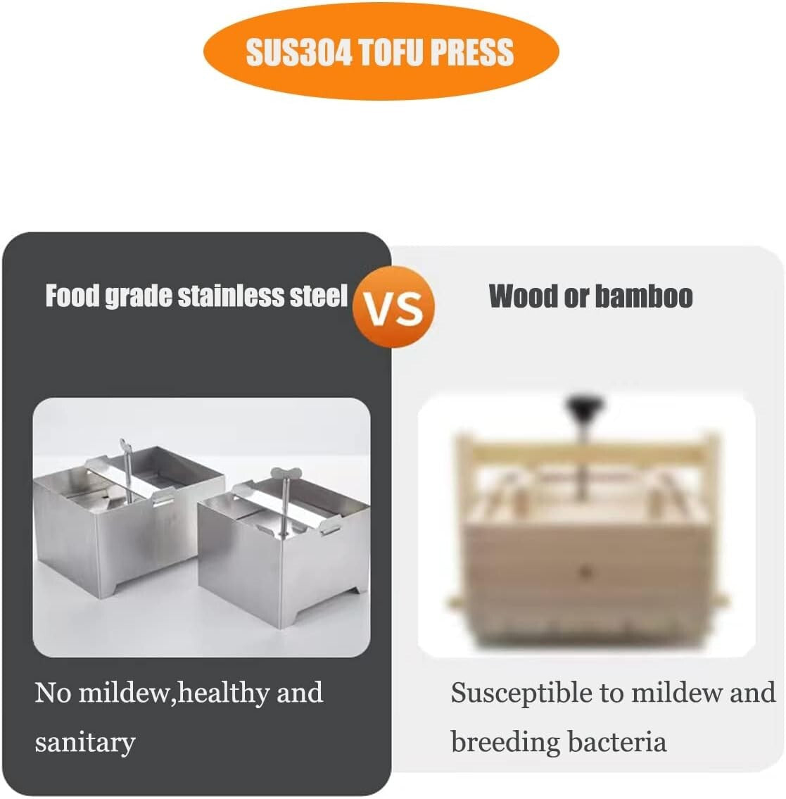 304 Stainless Steel Vegan Cheese Press with Drip Tray & Tofu Press Towel