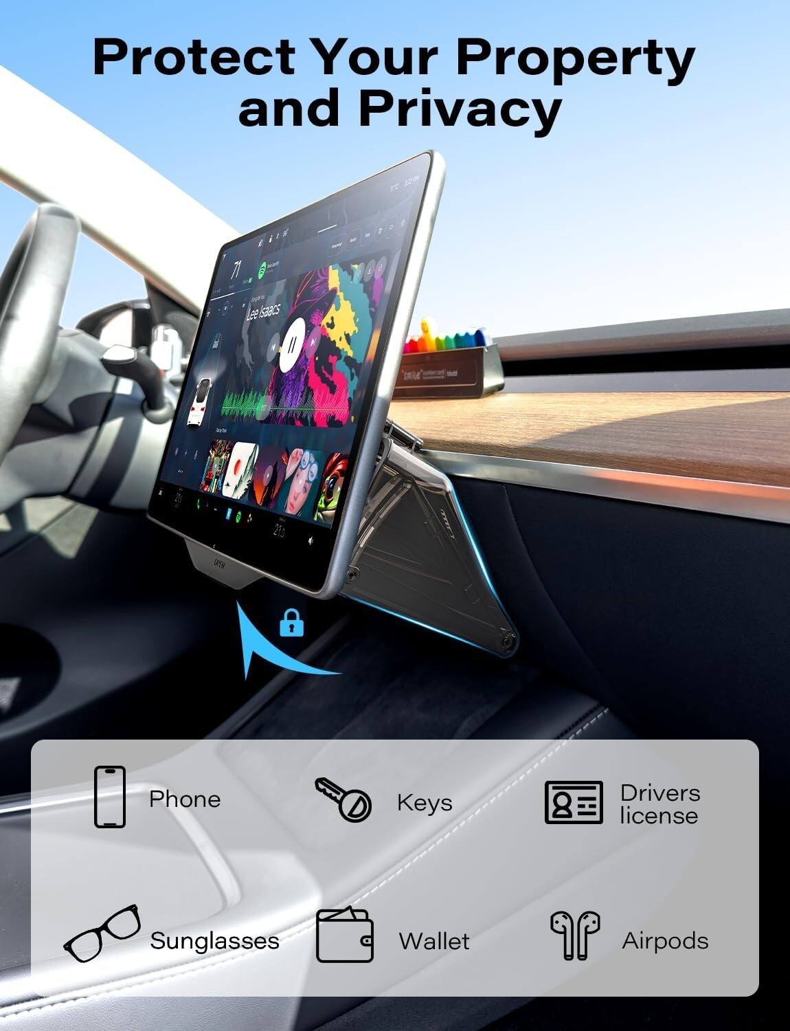 Custom Under-Screen Storage for Model Y & Model 3 - Hidden Organizer 2016-2024