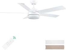 Load image into Gallery viewer, 52 Inch White DC Ceiling Fan with Remote &amp; Dimmable LED Light - Modern Elegance