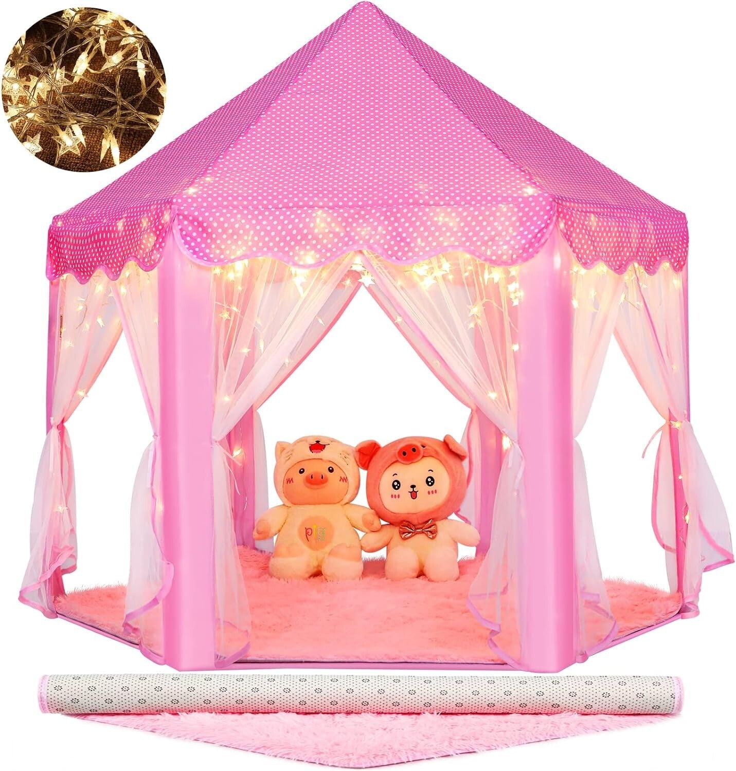 Enchanting Princess Play Tent with Star Lights - Perfect Kids Castle Adventure