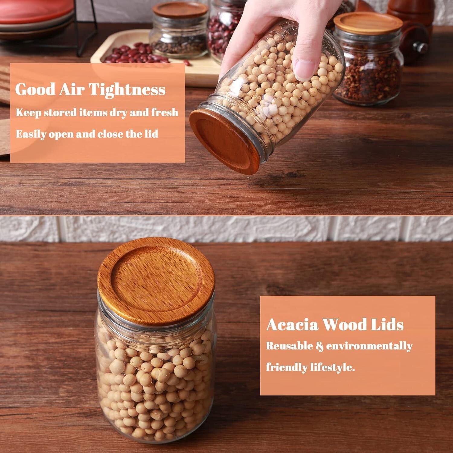 Elegant Bamboo Mason Jar Lids - 24 Pack for Organizing & Freshness Preservation