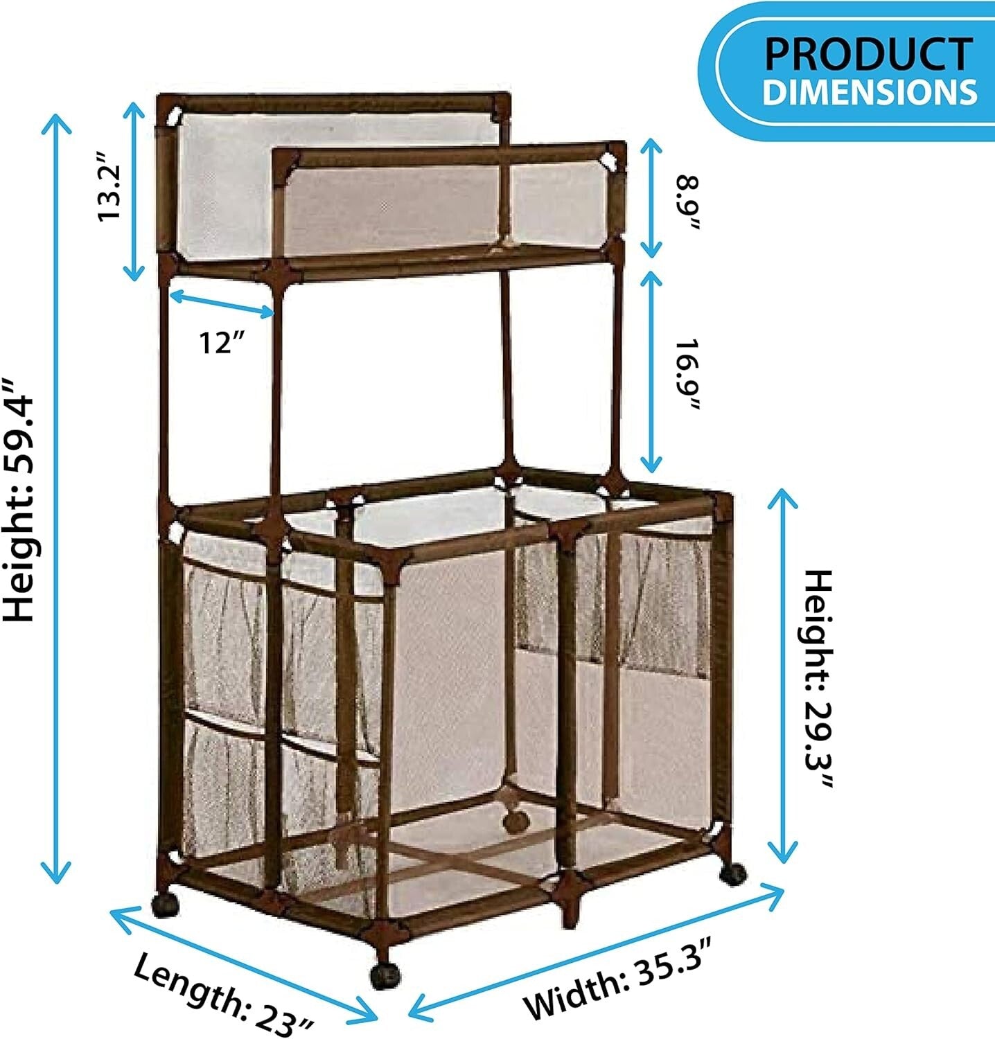 Versatile Mesh Rolling Bin for Pool Noodles, Floats & Toys - Tool-Free Assembly