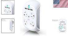 Load image into Gallery viewer, Compact Surge Protector with 4 AC Outlets &amp; 2 USB Ports - EMI/RFI Filtration