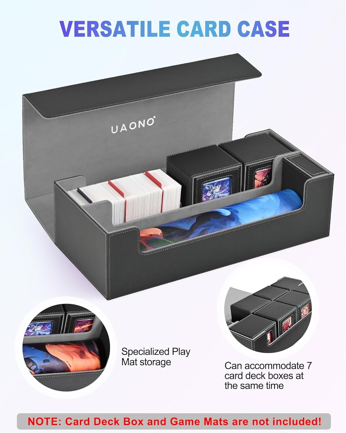 Stylish Faux Leather Card Organizer with Magnetic Closure, Holds 1300+ Cards