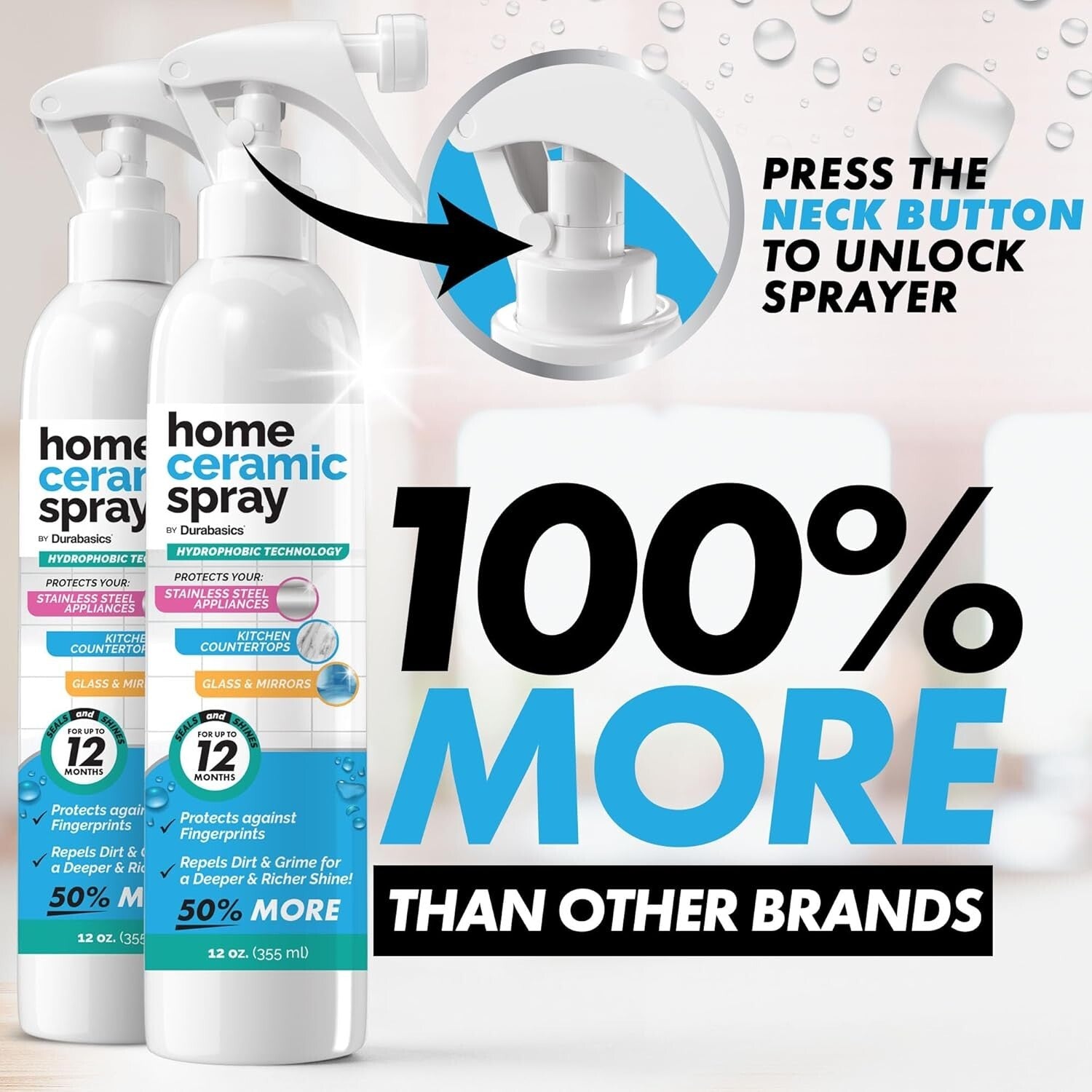 12 Oz Ceramic Coating Spray - Effortlessly Shine & Protect Kitchen Sinks & Glass