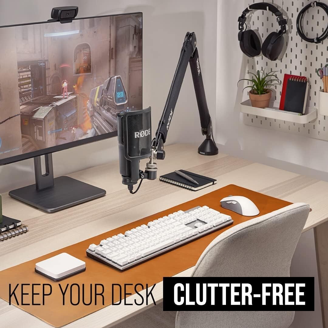 360-Degree Rotation Broadcast Mic Stand with Damped Springs and Cable Management