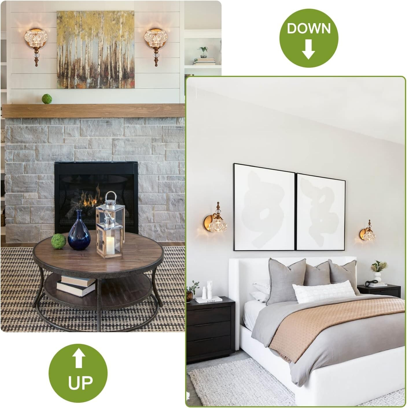 Elegant 2-Pack Brass Wall Sconces for Timeless Bathroom and Living Room Lighting