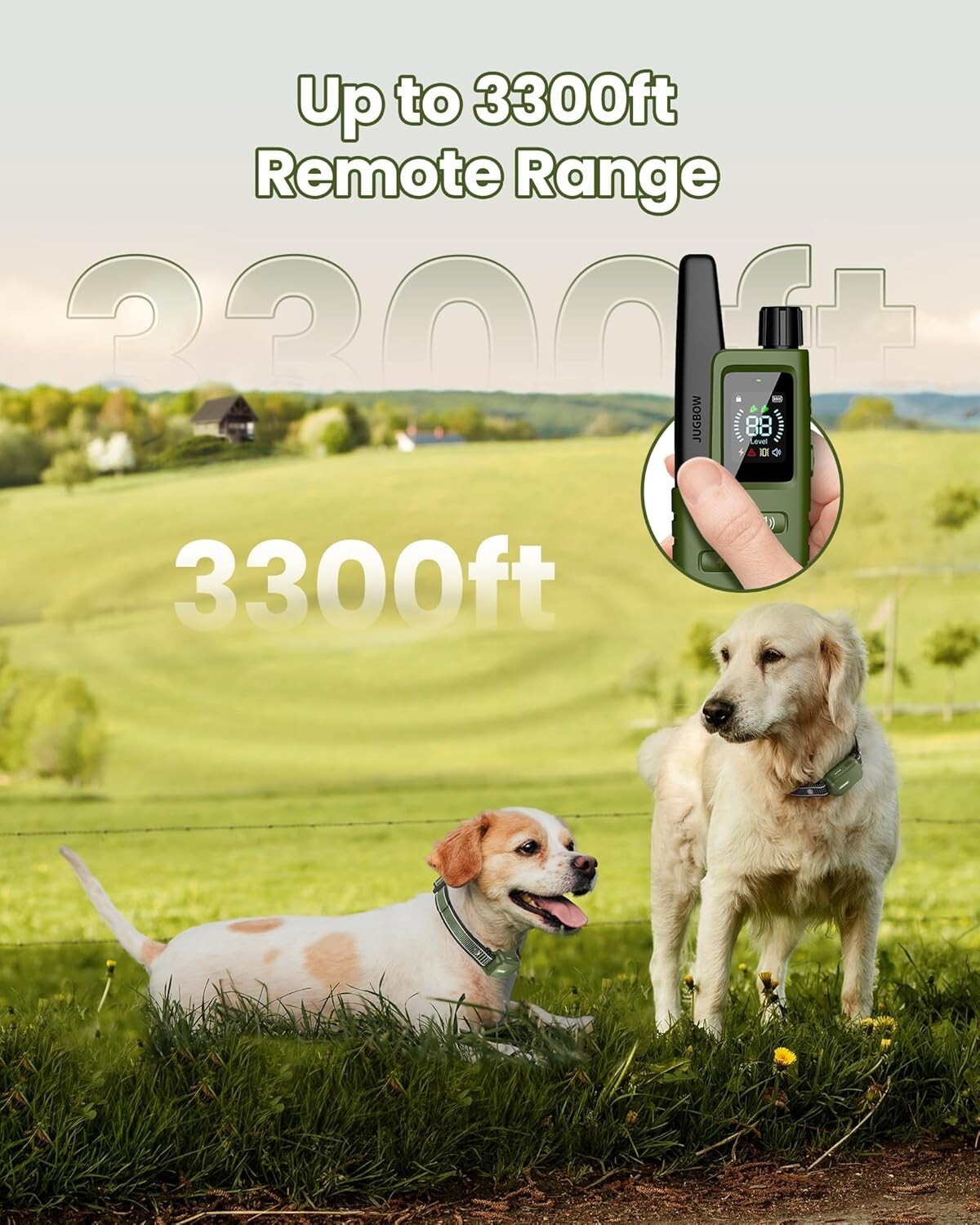 Rechargeable Dog Training Collar with Remote - 4 Modes, 4200FT Range, Safe Shock