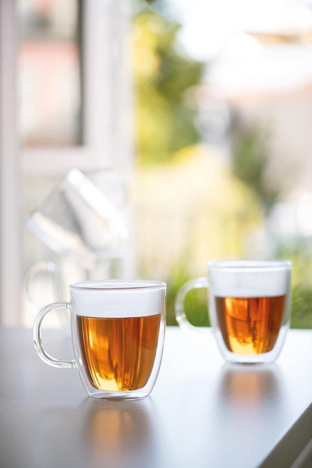 Set of 2 High-Quality 15oz Borosilicate Double Wall Mugs for Hot & Cold Drinks