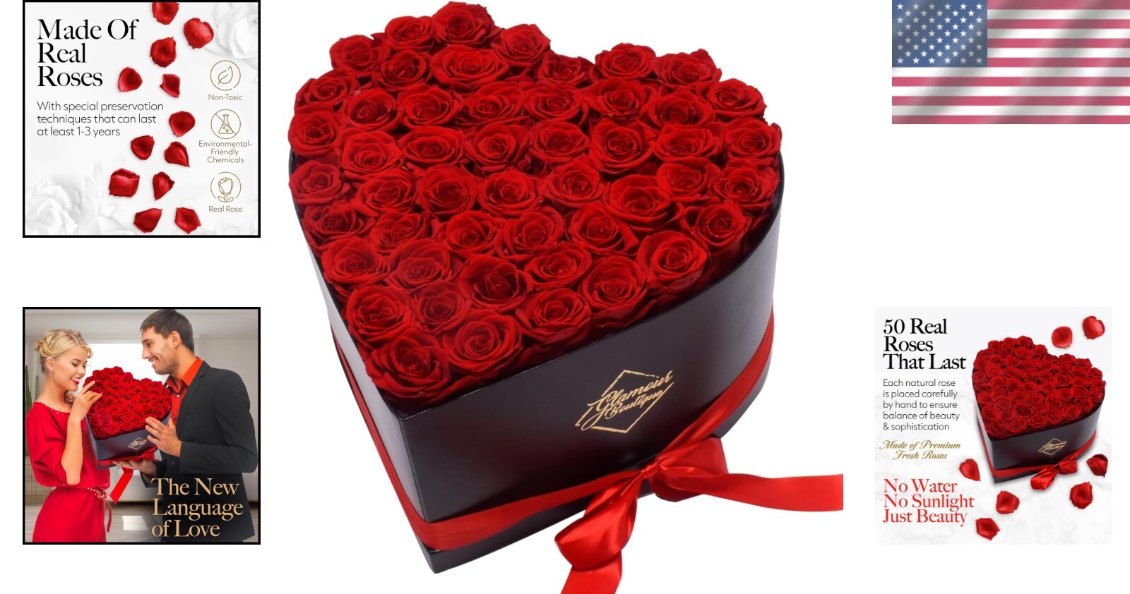 Eternal Love: 50 Preserved Roses in Heart Shape Box - No Maintenance Required