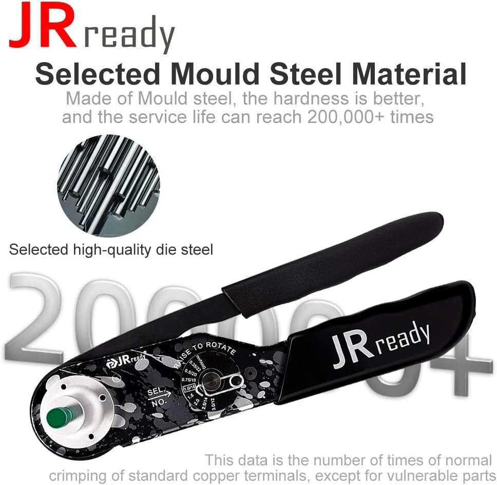 Heavy-Duty Crimping Tool for Deutsch Connectors - Size 12, 16, 20 Solid Contacts