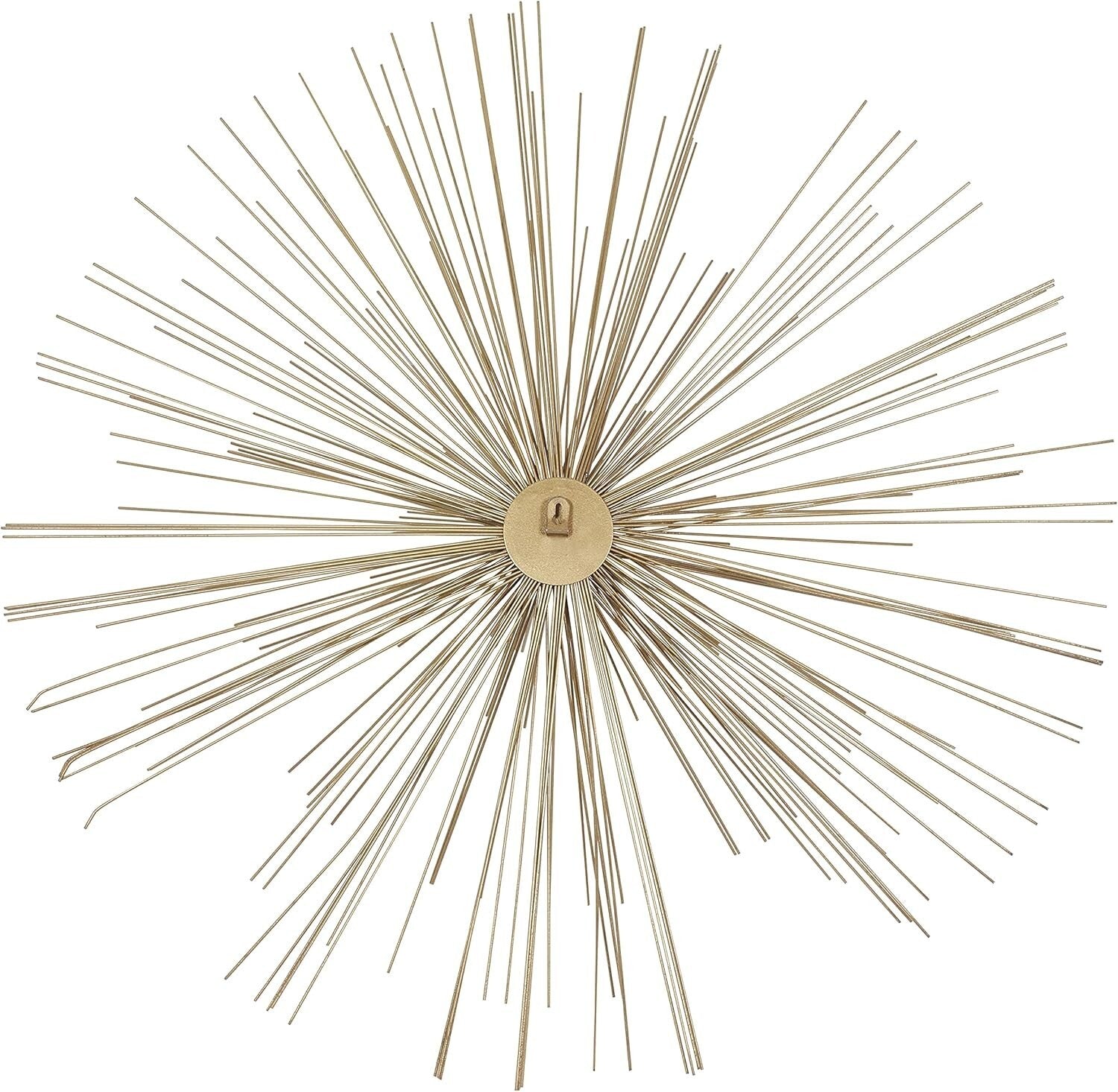 Elegant 32" Gold Satin Finish Metal Starburst Wall Sculpture for Modern Homes